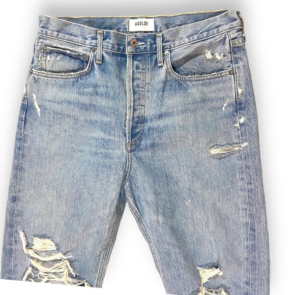 Agolde 90's Jeans Wander Color Distressed Mid Rise Loose Fit Sz 29 Organic - Picture 6 of 11